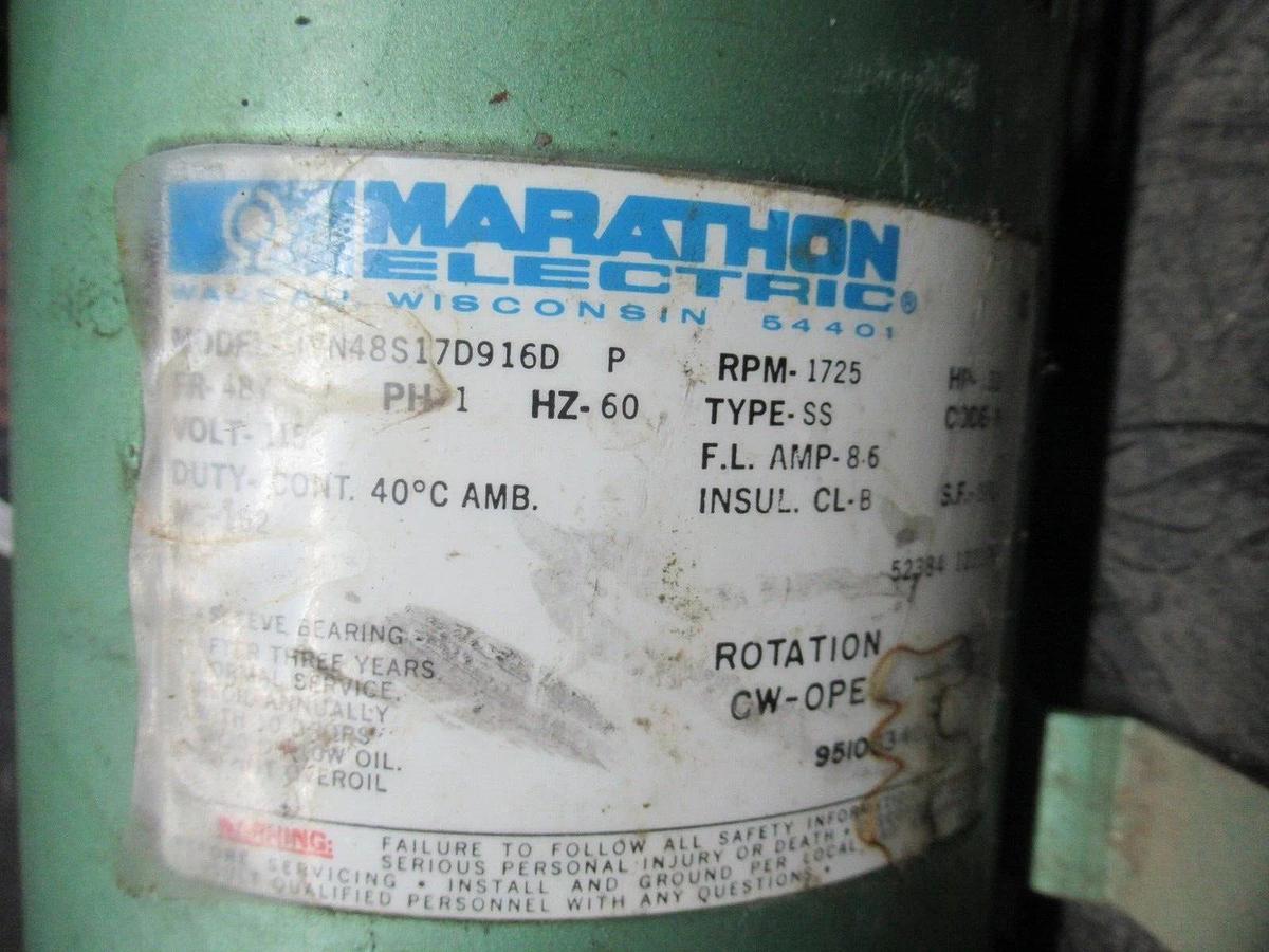 Used DAYTON SPEEDAIRE LARGE DIAPHRAGM VACUUM PUMP 2Z628 W/ JVN48S17D916D MOTOR 115 V