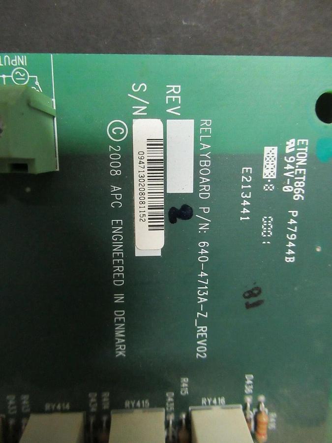 Used APC RELAYBOARD 640-4713A-Z REV 02 ETON.ET866 RELAY CIRCUIT BOARD **WARRANTY**