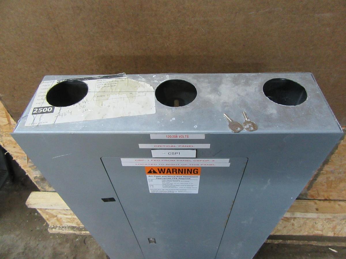 Used 225 AMP SQUARE D NQOD / QO / QOB PANELBOARD PANEL MLO 3 PH 4 W 208Y/120 V E3