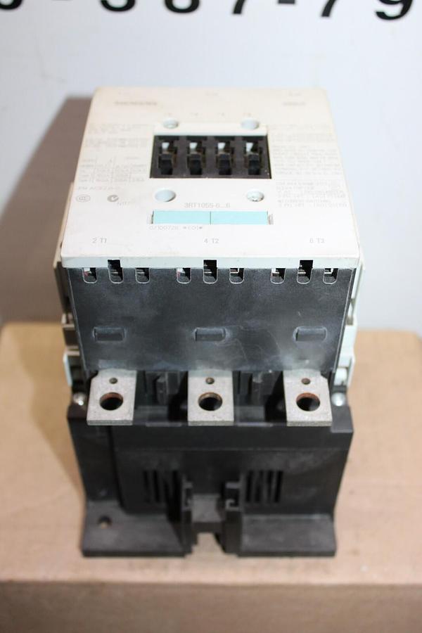 Used SIEMENS CONTACTOR 3RT1055-6...6 600 VAC 195 AMP 3-PHASE 150 HP COIL: 120 VAC