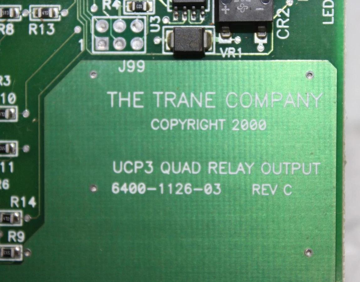 Used TRANE UCP3 QUAD RELAY OUTPUT 6400-1126-03 REV. C X13650806-03 REV. C