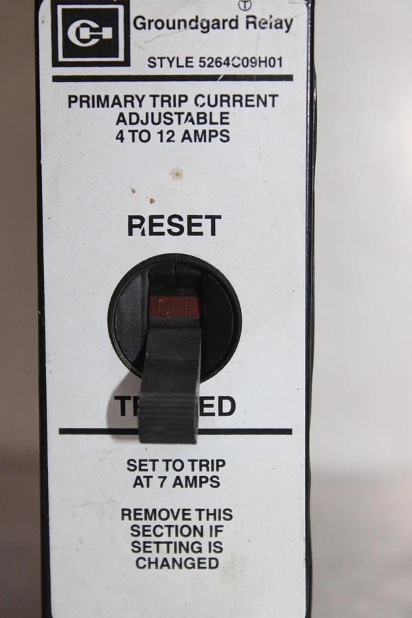 Used CUTLER-HAMMER GROUNDGARD RELAY 5264C09H01 10 AMP 250 VAC 50/60 HZ *WARRANTY*