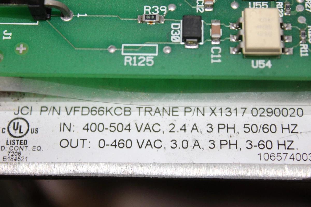 Used TRANE VFD POWER SUPPLY CIRCUIT BOARD VFD66KCB X1317-0290020 25-2303-90026 REV. H