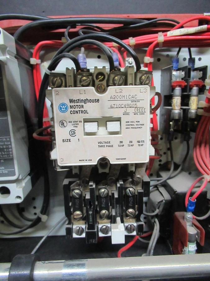 Used CUTLER HAMMER MOTOR CONTROL BUCKET 12" NEMA SIZE 1 STARTER 600 V 7 AMP BREAKER