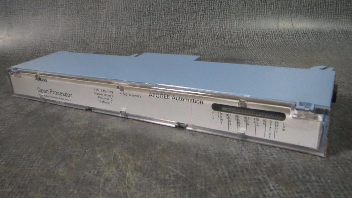 Used SIEMENS APOGEE OPEN PROCESSOR 4 MB PROTOCOL 1, 2 MODEL: 545-719 **WARRANTY**