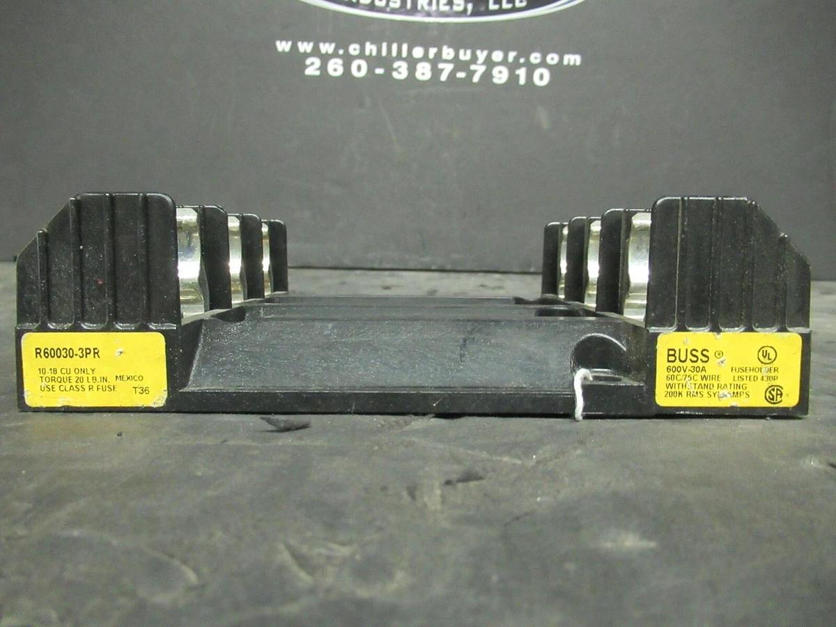 Used BUSSMAN FUSE HOLDER R60030-3PR FOR 30 AMP 600 V FUSES **WARRANTY**