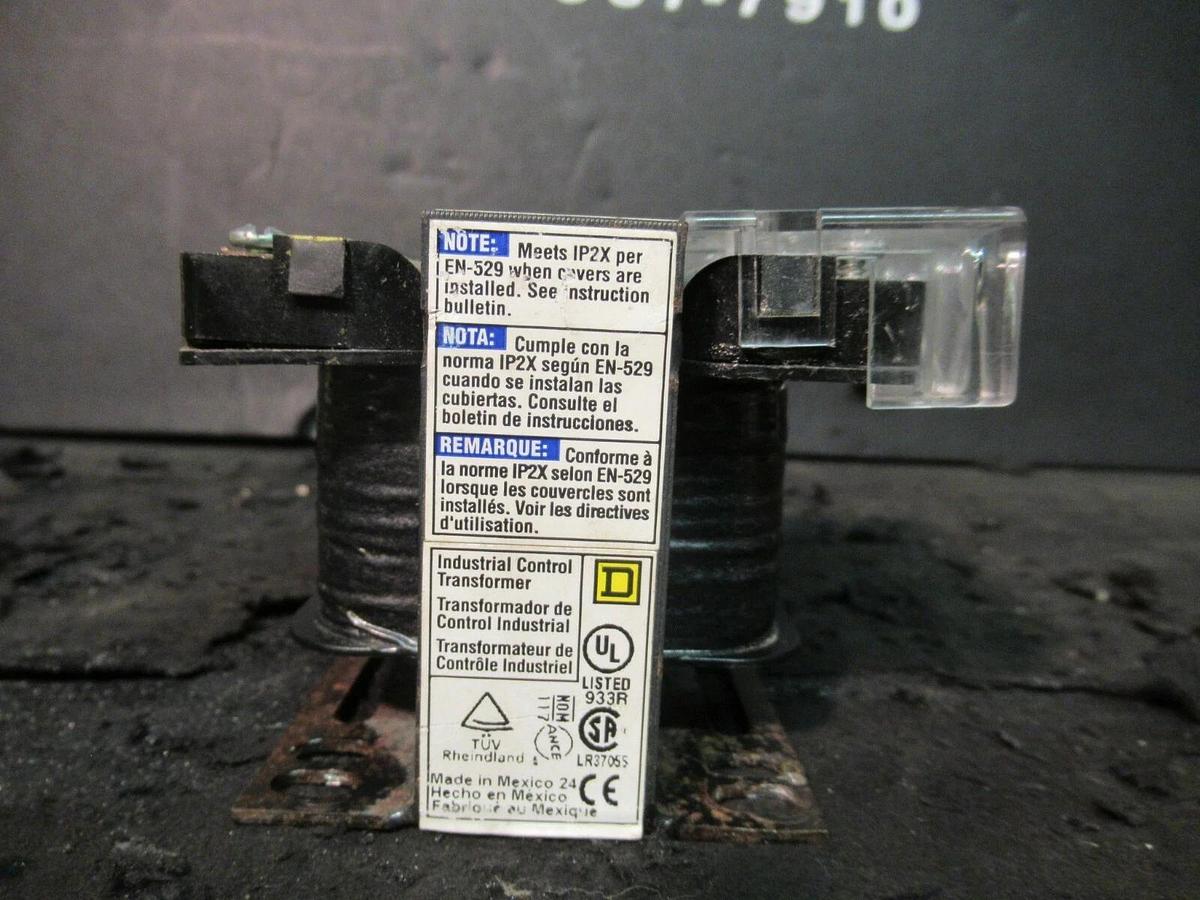 Used 0.05 KVA (50 VA) SQUARE D CONTROL TRANSFORMER 240 / 480 V TO 120 VAC 9070T50D1