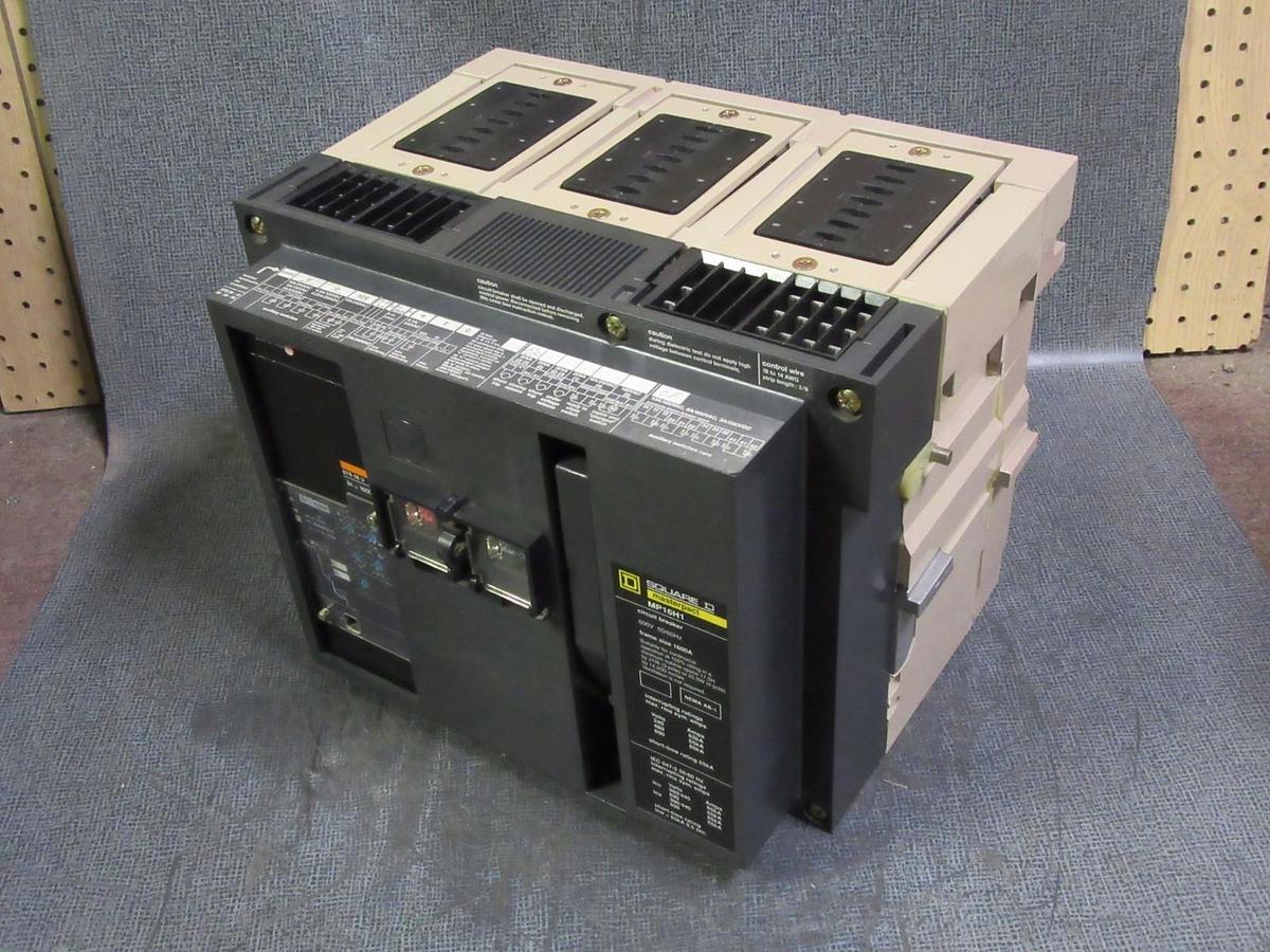 Used 1600 AMP SQUARE D MP16H1 MASTERPACT BREAKER 1600A 3P 600V  STR58U W/ LSI MP16HI