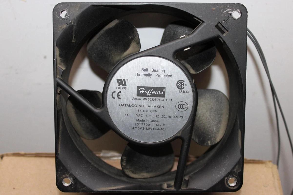 Used HOFFMAN COOLING FAN A-4AXFN 4715MS-12W-B5A-A01 85/100 CFM 115 VAC 0.2 AMP