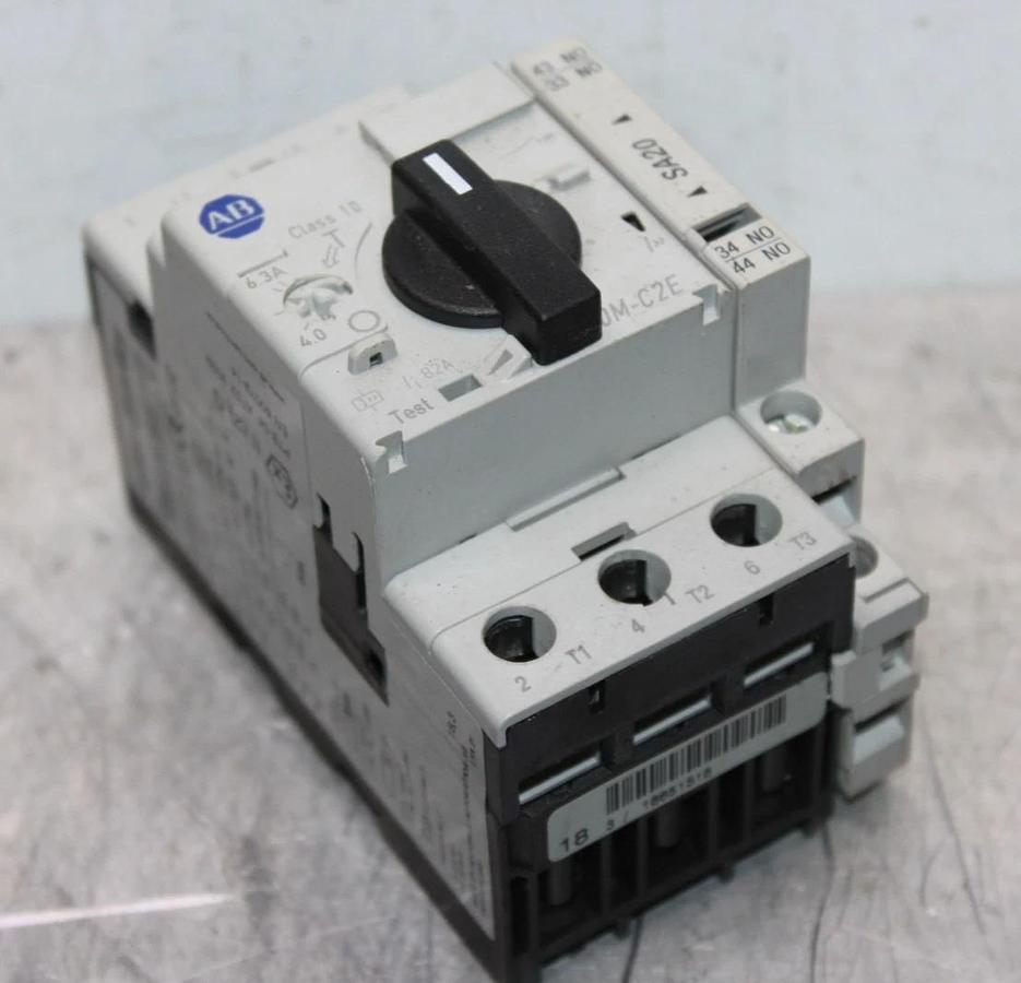 Used ALLEN BRADLEY MANUAL MOTOR STARTER 140M-C2E-B63 600 VAC 3-POLE 4 TO 6.3 AMP
