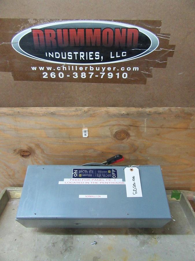 Used SQUARE D QMB BRANCH SAFETY SWITCH QMB-364W 200 AMP 3-POLE 600 VAC 150 HP