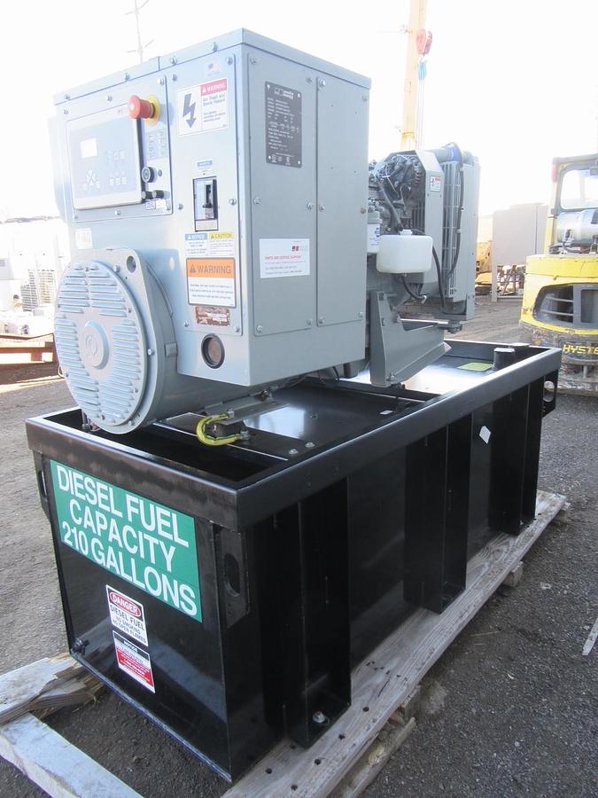 Used 30KW DIESEL GENERATOR MTU 120/240 VOLT 4024 JOHN DEERE 391 HRS SINGLE PH VIDEO