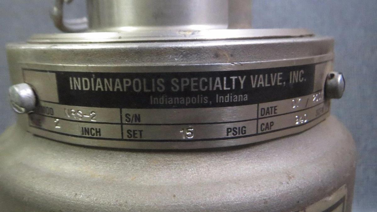 Used REDI CONTROLS RUPTURESEAL NON FRAGMENTING & RELIEF VALVE 2" 15 PSIG # NRS-2