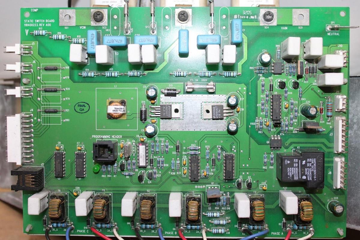 Used POWERWARE STATIC SWITCH BOARD 118400223 REV. A00 MODULE FOR UPS CABINET