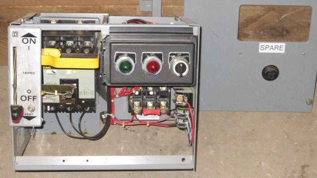 Used SQUARE D 12" MCC BUCKET 480 VAC W/ 3 AMP FHP BREAKER & NEMA SIZE 1 STARTER