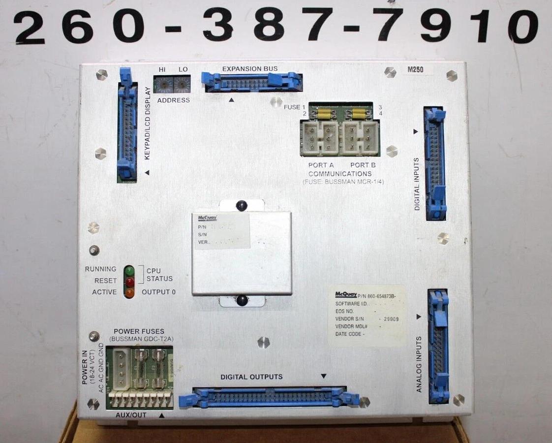 Used MCQUAY CHILLER CONTROL MODULE 860-654873B-10 005-000280-11 REV. G