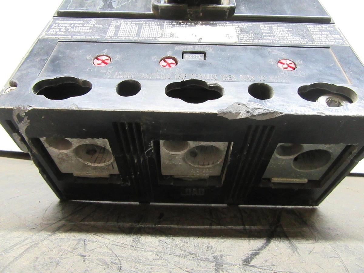 Used WESTINGHOUSE 3-POLE CIRCUIT BREAKER LA3400F 400 AMP 600 VAC *CHIPPED VIEW PICS*