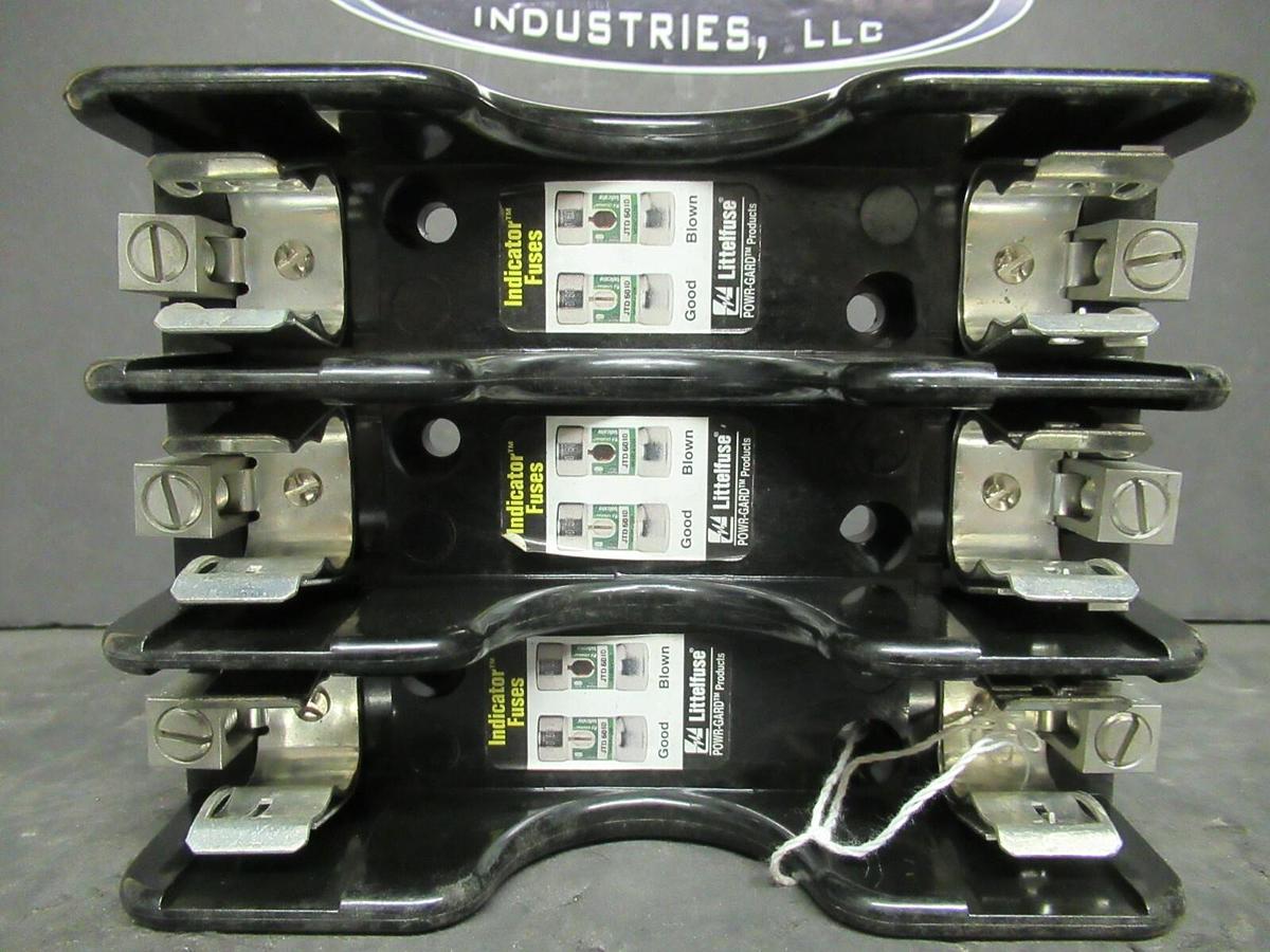 Used LITTELFUSE FUSE HOLDER LR60060-3CR FOR 60 AMP 600 V CLASS R FUSES