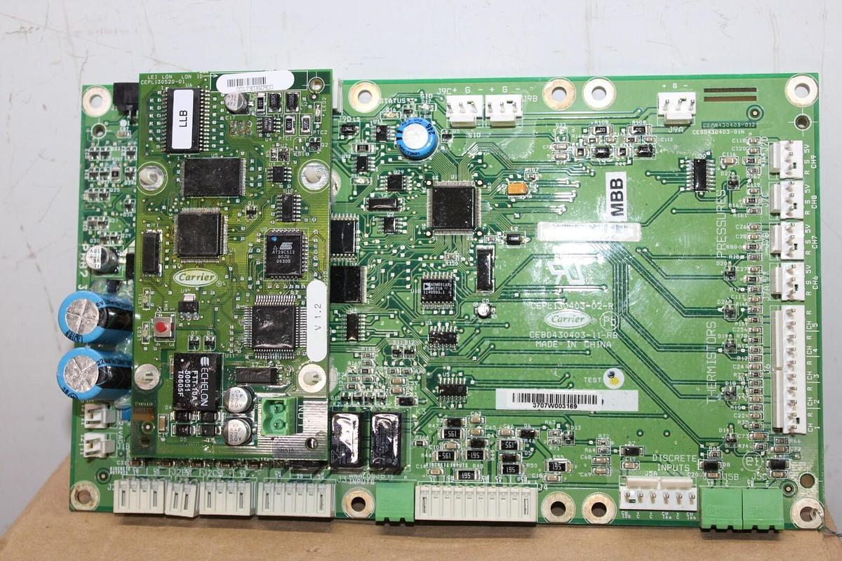 Used CARRIER HVAC MICROPROCESSOR BOARD CEPL130403-02-R W/ CEPL130520-01