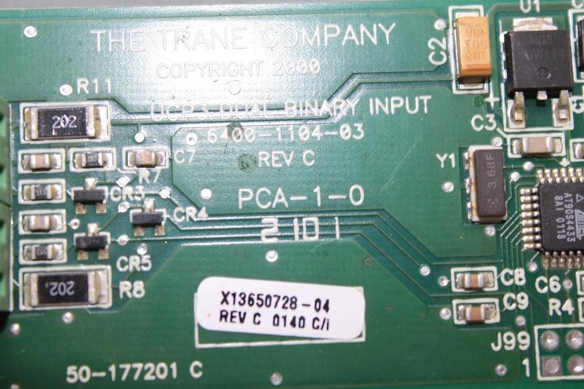 Used TRANE UCP3 DUAL BINARY INPUT X13650728-04 REV. C 6400-1104-03 REV. C