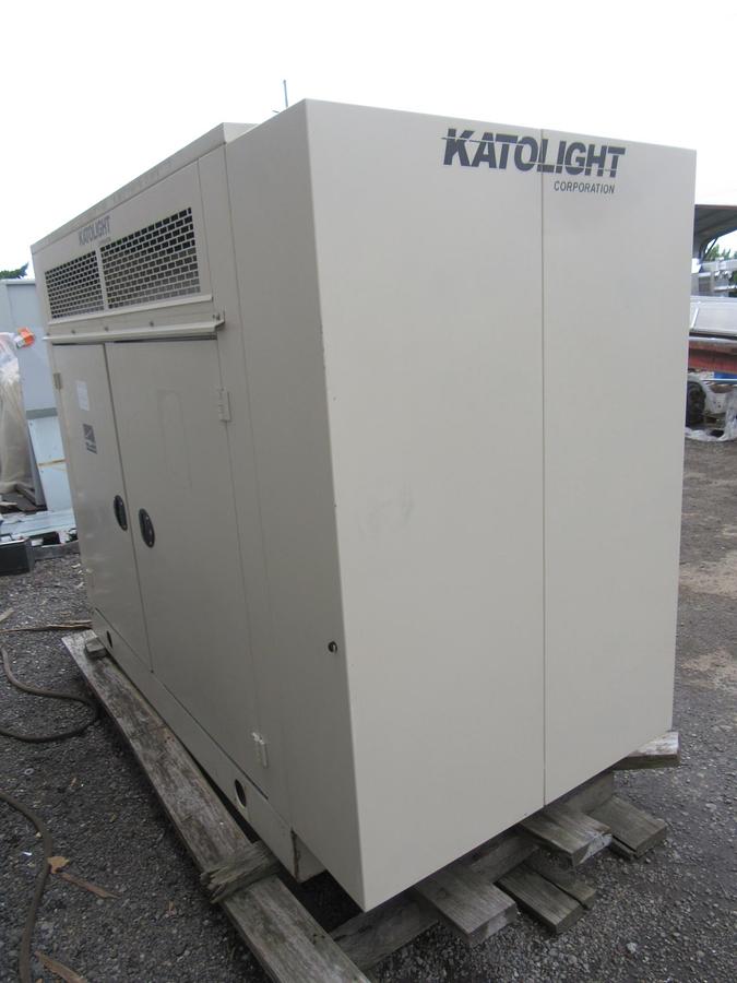 Used 30 KW NATURAL GAS PROPANE GENERATOR KATOLIGHT 120/240V RE-CONNECTABLE 114 HRS VIDEO WE SHIP