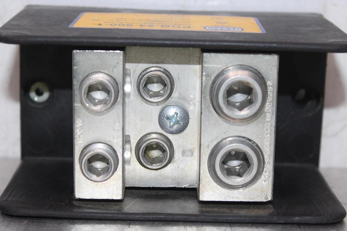 Used ILSCO POWER DISTRIBUTION BLOCK LUG PDB-24-500-1 1-POLE 600 VAC 760 AMP