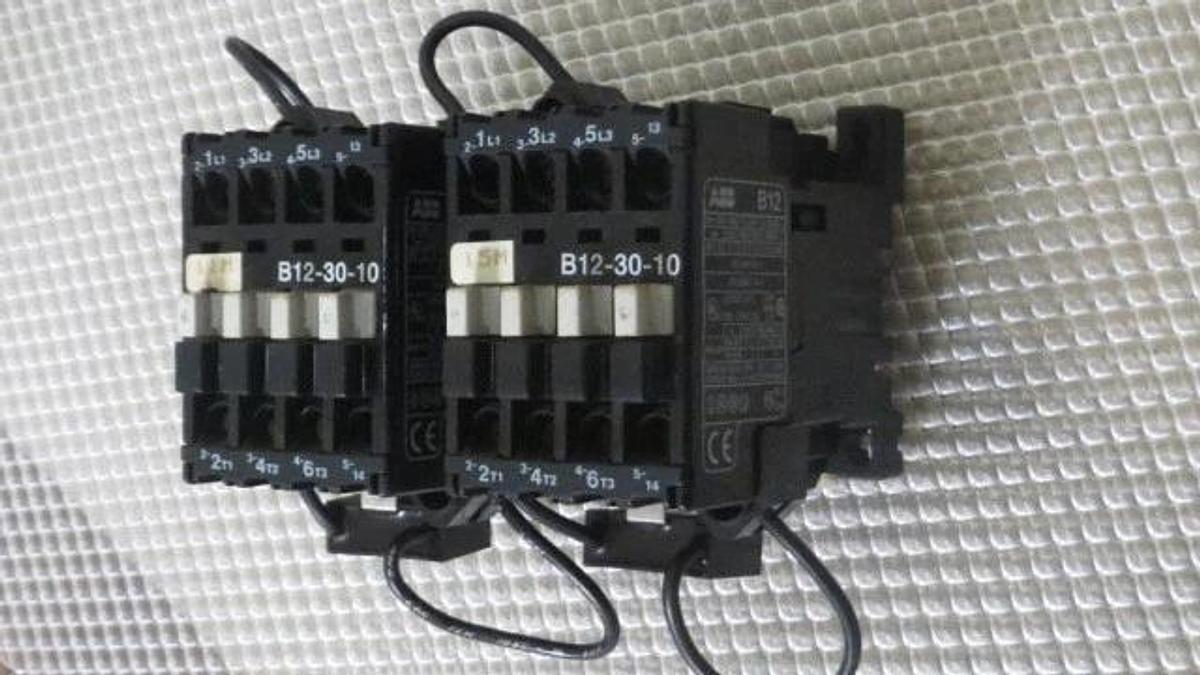 Used ABB B12-30-10 X 2 REVERSE CONTACTORS WITH 120V COILS AND RV NETWORK RG1983-6-6-T