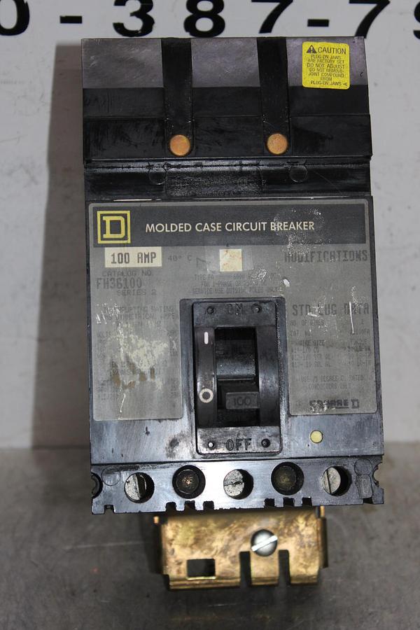 Used SQUARE D I-LINE CIRCUIT BREAKER FA34100 100 AMP 480 VOLT 3-POLE