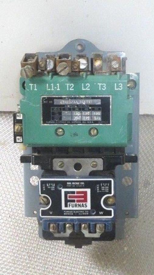 Used FURNAS STARTER SIZE 4 120 AMP 600V W/ DUAL VOLTAGE 120/240 VAC #42HB32AAD8X111
