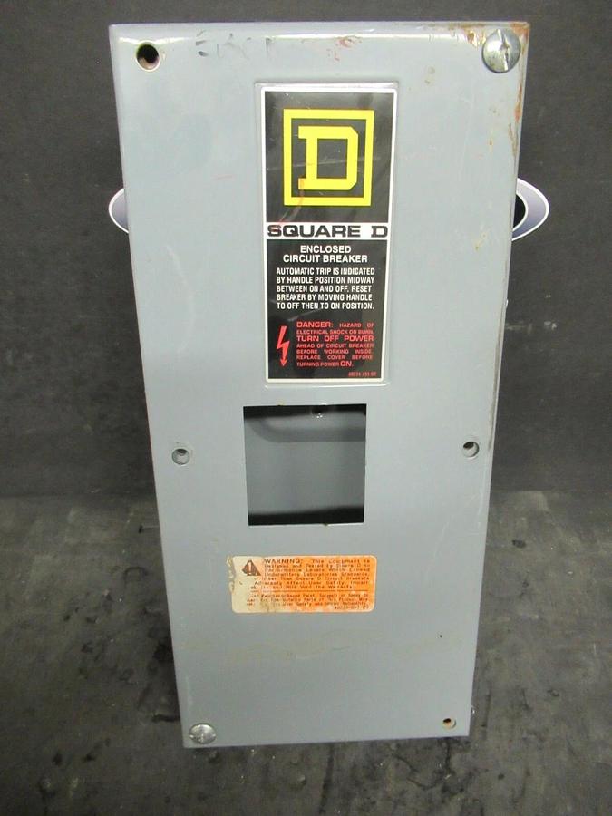 Used SQUARE D CIRCUIT BREAKER ENCLOSURE NEMA 1 100 AMP MAX 240 VAC 3 PHASE QO3100BN