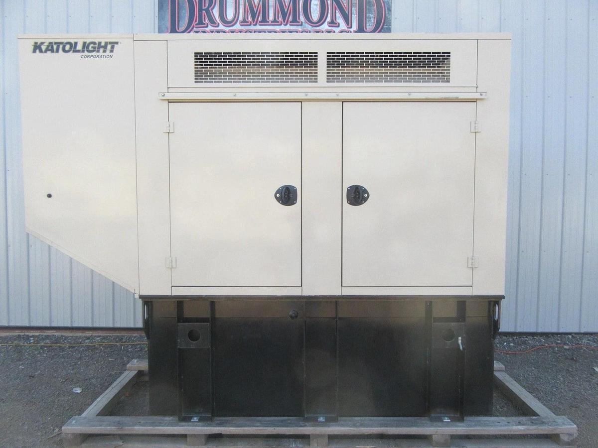 Used 60 KW DIESEL GENERATOR KATOLIGHT 120/240V RE-CONNECTABLE SOUND ENCLOSED 854 HRS