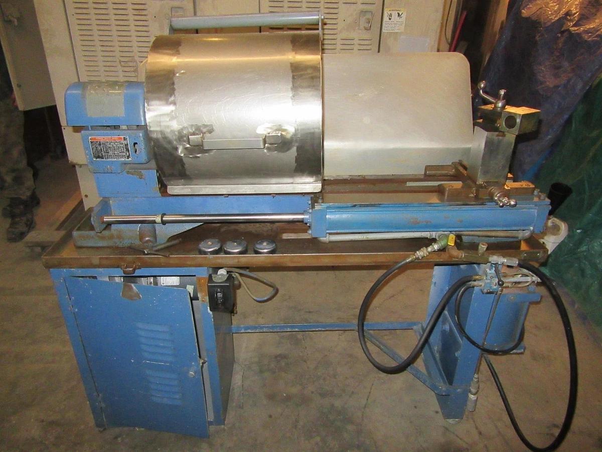 Used 3/4" THROUGH HOLE 8" SWING LATHE CUSTOM AIR FEED 6 JAW UNIVERSAL CHUCK 3/4 HP