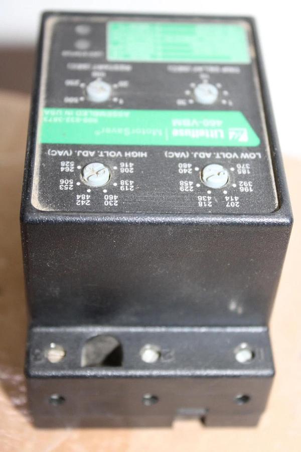 Used LITTELFUSE 3-PHASE VOLTAGE MONITOR MOTOR SAVER RELAY 460-VBM 480 VAC 10 AMP