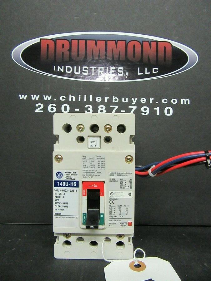 Used 25 AMP ALLEN BRADLEY BREAKER 140U-H6C3-C25 3 POLE 600 VAC **WARRANTY INCLUDED**