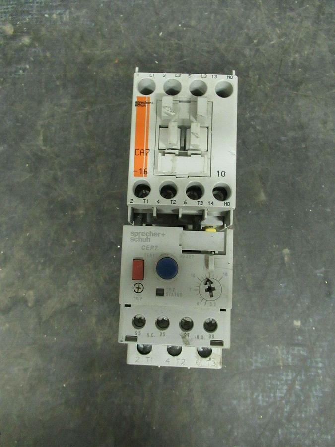 Used SPRECHER + SCHUH CONTACTOR CA7-16-10 30 AMP 600 VAC 3 POLE 15 HP COIL: 120V