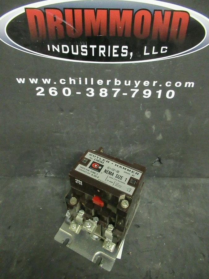 Used CUTLER HAMMER CONTACTOR C10CN3 SER. A1 27 AMP 600 VAC 10 HP 120 VAC COIL