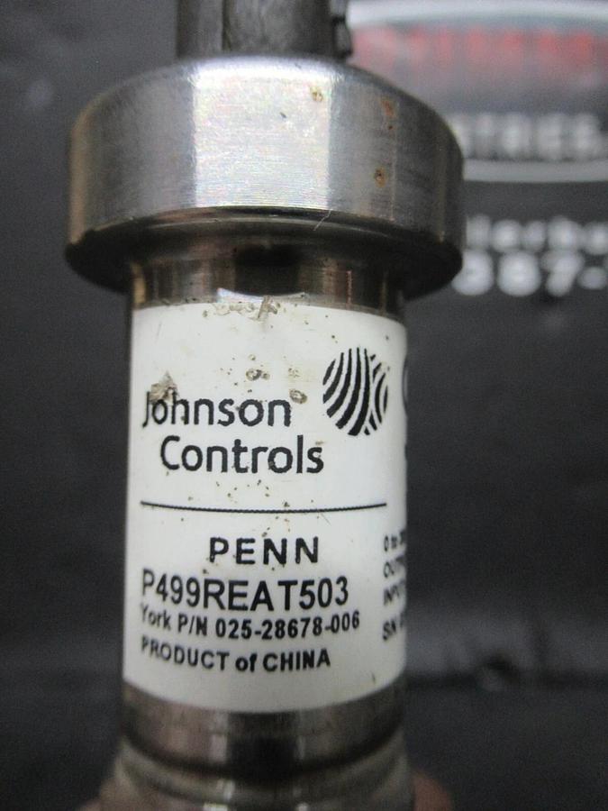 Used JOHNSON CONTROLS PENN P499REAT503 PRESSURE TRANSDUCER 300 PSIS 5.25 VDC