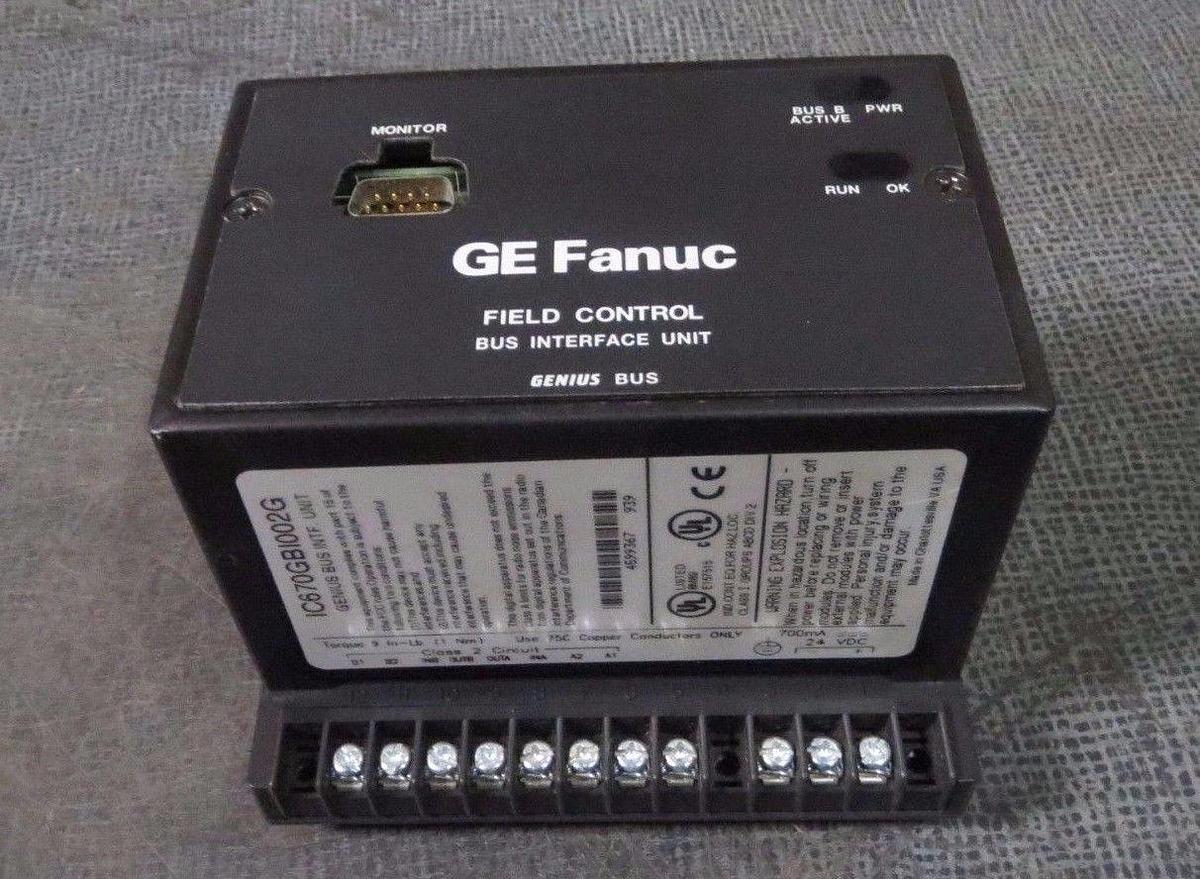 Used GE FANUC FIELD CONTROL GENIUS BUS INTERFACE WITH BASE  MODEL: IC670GBI002G
