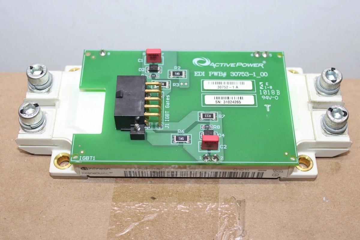Used INFINEON ECONODUAL POWER MODULE FF225R12ME4 W/ ACTIVE POWER EDI BOARD 30752-1