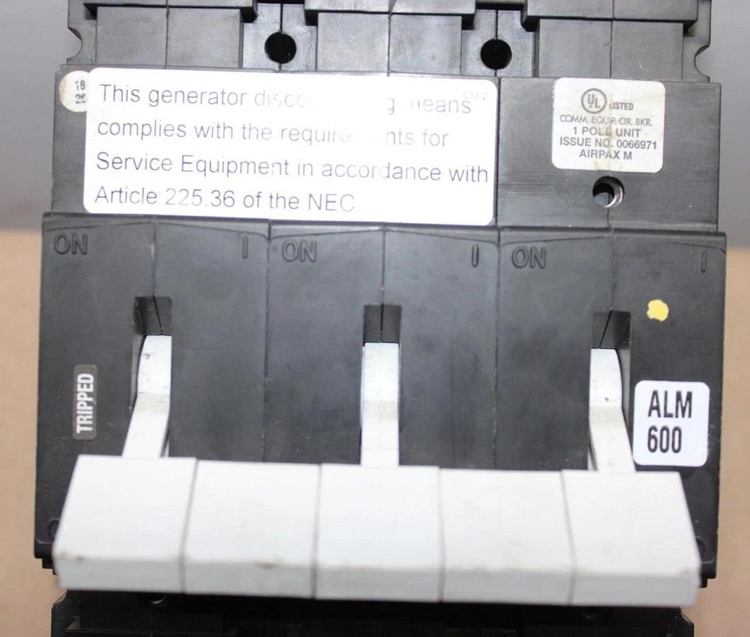 Used AIRPAX CIRCUIT BREAKER JTMP-3-1RLS4-37967-600-S 750 AMP 65 VOLT **WARRANTY**