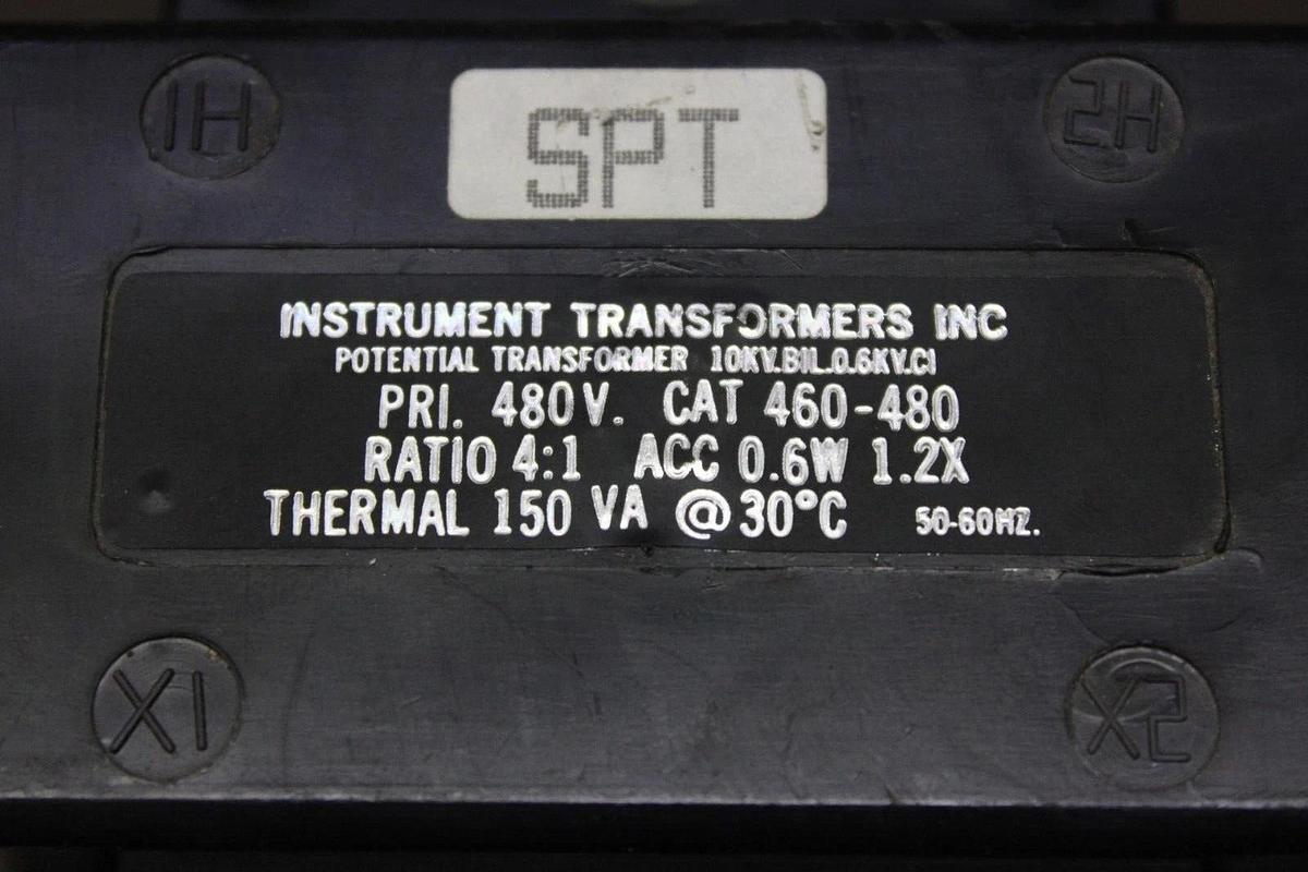 Used INSTRUMENT TRANSFORMER 460-480 150 VA PRI: 480V RATIO: 4:1 0.6 WATT