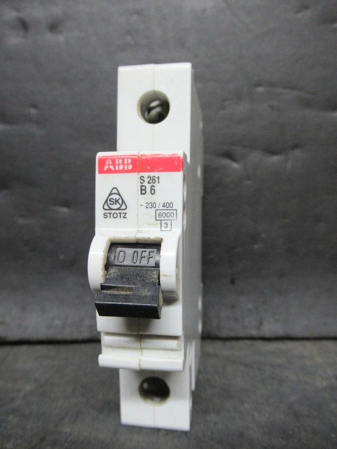 Used ABB CIRCUIT BREAKER S-261-B6 6 AMP 230-400 VAC **WARRANTY INCLUDED**