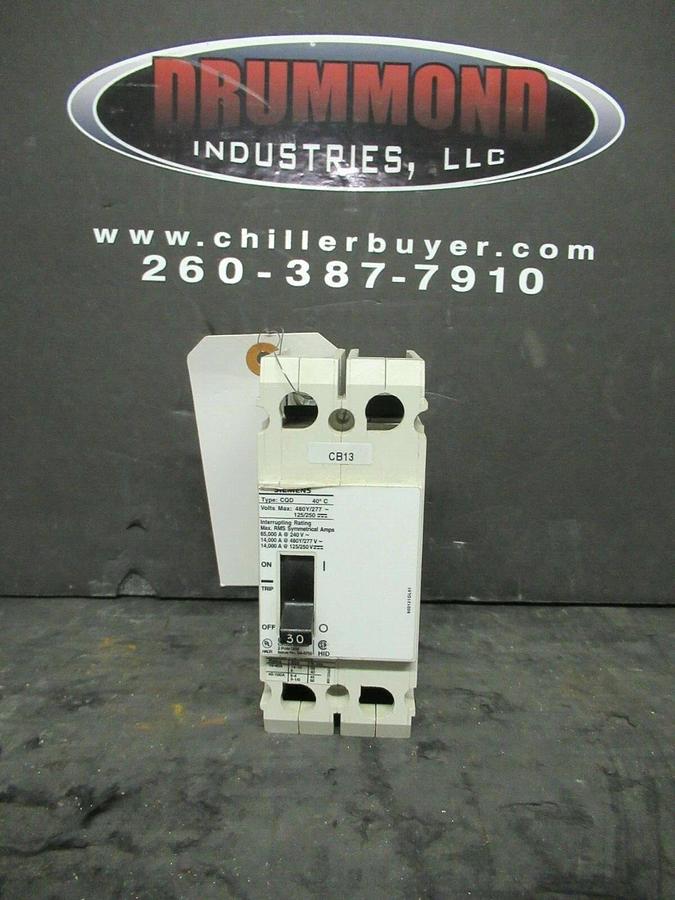 Used 30 AMP SIEMENS BREAKER CQD230 480/277 VAC 2-POLE **WARRANTY**
