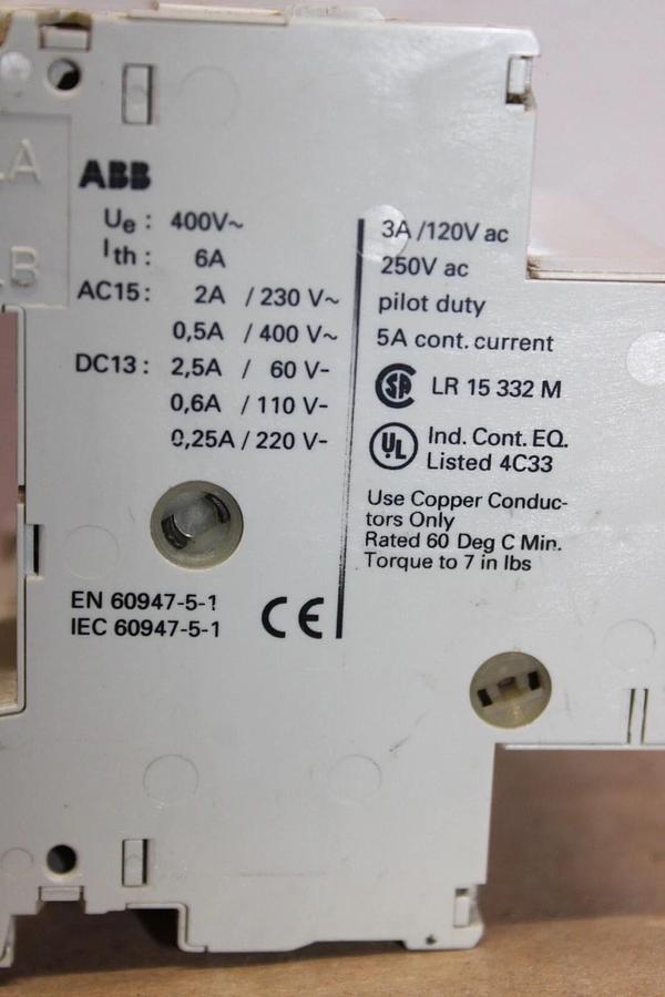 Used ABB MANUAL MOTOR STARTER MS325 6.3-9 AMP 600 VAC 3-PHASE 3-POLE 7.5 HP