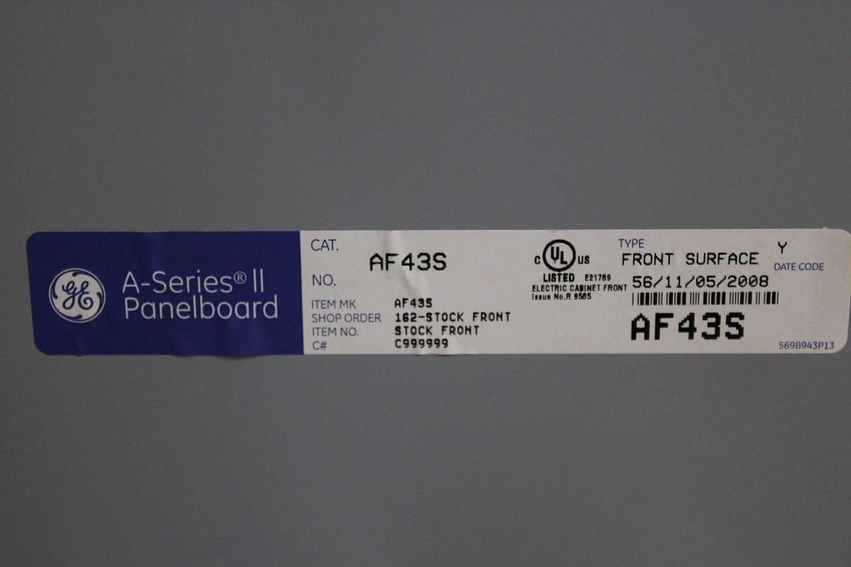 Used GENERAL ELECTRIC SERVICE PANELBOARD AB43B 225 AMP 208Y/120V 3-PHASE NEMA 1