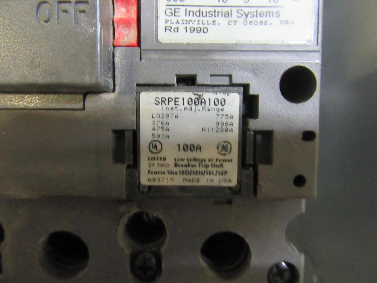 Used GE CIRCUIT BREAKER ENCLOSURE TE100F MOD. 9 TYPE 1 ENCL. W/ SEHA36AT0100