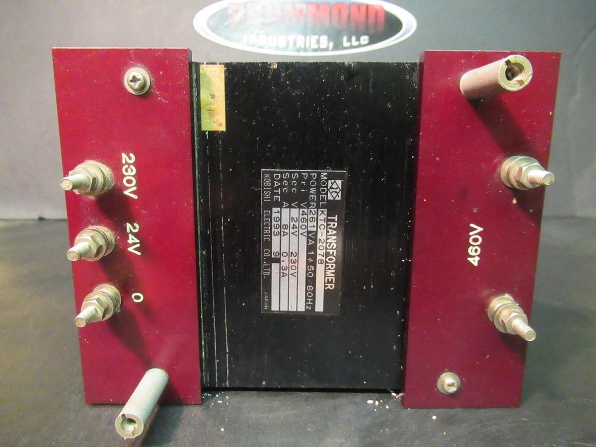 Used 0.261 KVA (261 VA) KOBISHI TRANSFORMER KTC-2078 240/480 VAC 8 AMP 50/60 HZ