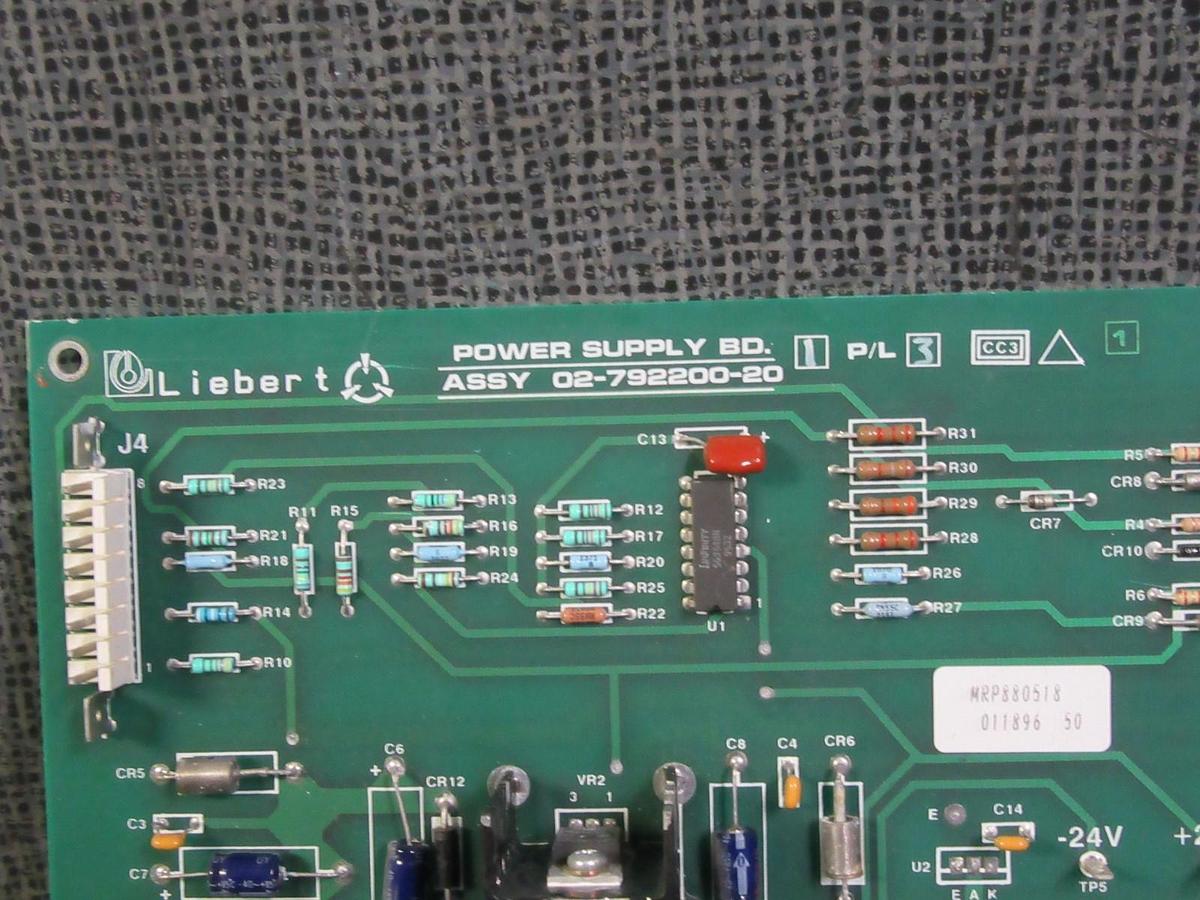 Used LIEBERT POWER SUPPLY BOARD 02-792200-20 REV 1 P/L 3 *WARRANTY INCLUDED*