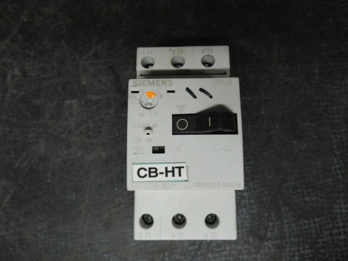 Used SIEMENS MANUAL MOTOR STARTER 3RV1011-1KA10 600 VOLT 12 AMP 10 HP G/070314
