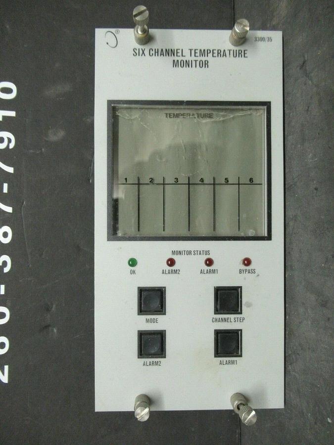 Used BENTLY NEVADA 6 CHANNEL TEMPERATURE MONITOR 84933-02 REV. D